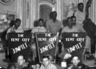 The Tent City Jumptet band during WWII.