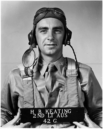 Harland B. Keating in flying gear, 1942