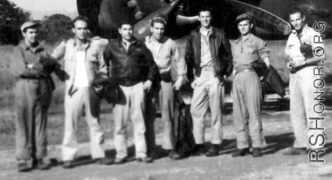Close up of crew with B-24 in China on October 26, 1944.