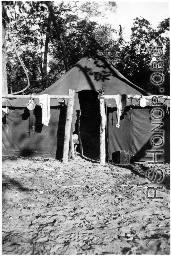 2005th Ordnance camp tent in Burma during WWII.