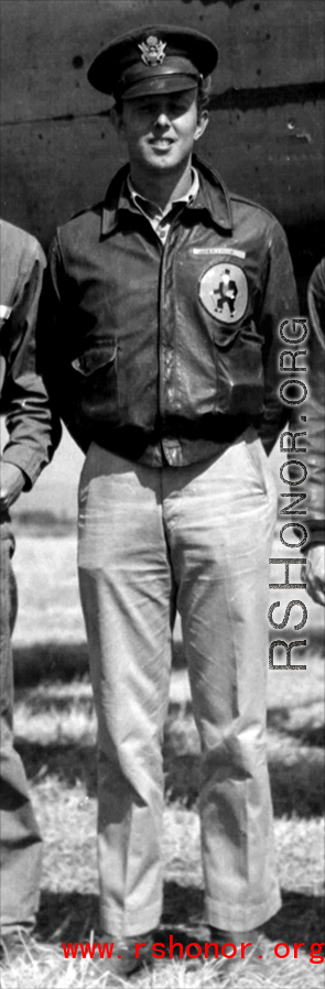 John B. Lyman, Lt., from Cedar Rapids, Iowa, copilot on the B-25, lost in China on 8 May 1943.