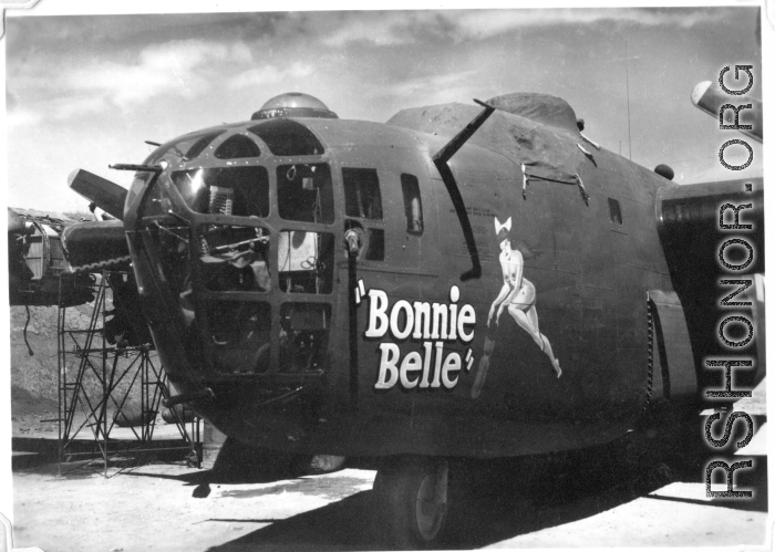 B-24 "Bonnie Belle," in CBI during WWII.