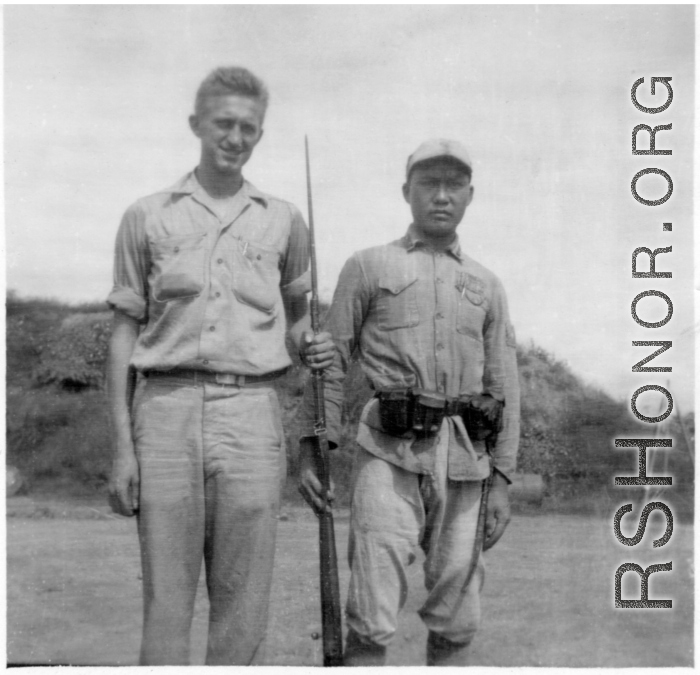 S/Sgt. Boleslaw A. Skurnowicz and a Chinese soldier at Kunming, China, during WWII.  (Thanks to S. Skurnowicz for image and info!)