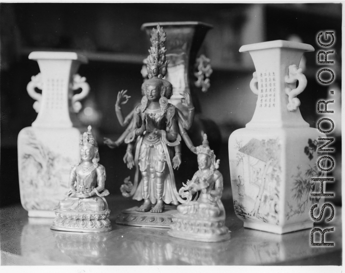 Chinese porcelains and Buddhist icons in China during WWII.