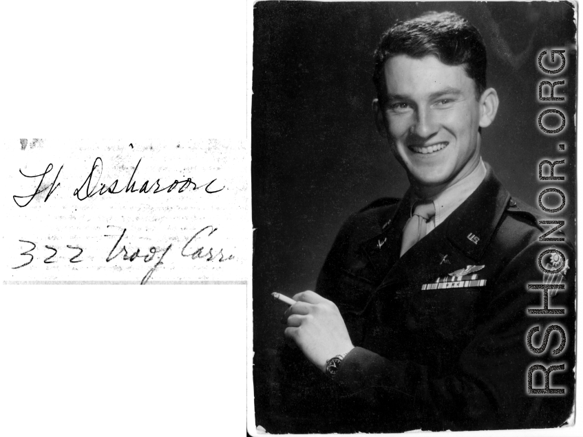 322nd Troop Carrier Officer, Lt. Disharoon, during WWII.