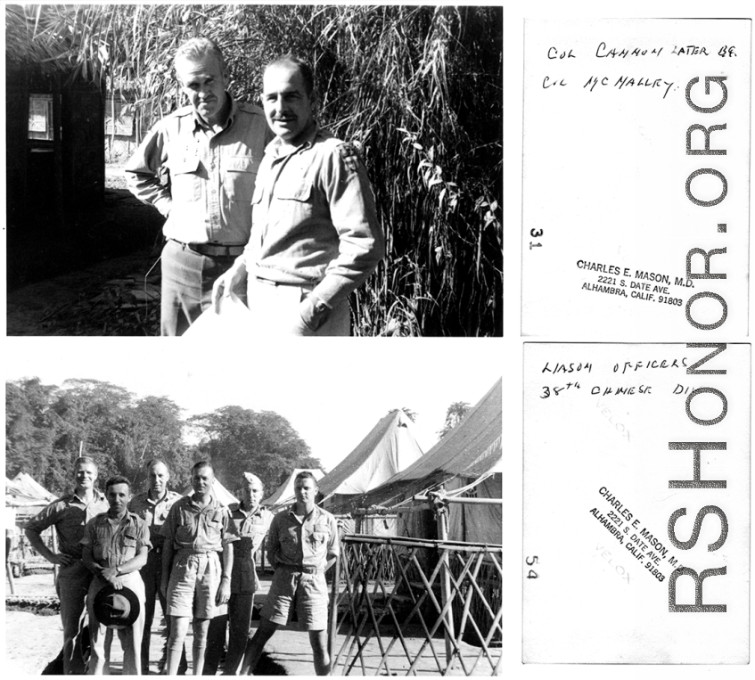 Col. Cammum, and Col. McNalley. and various other 38th Chinese Division Liaison Officers during WWII.