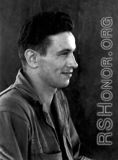 An American serviceman in the CBI in profile during WWII.