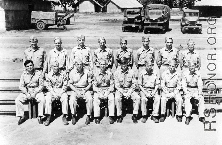 The Transportation personnel of the 491st Bomb Squadron, Chakulia Air Base, India, 1943.