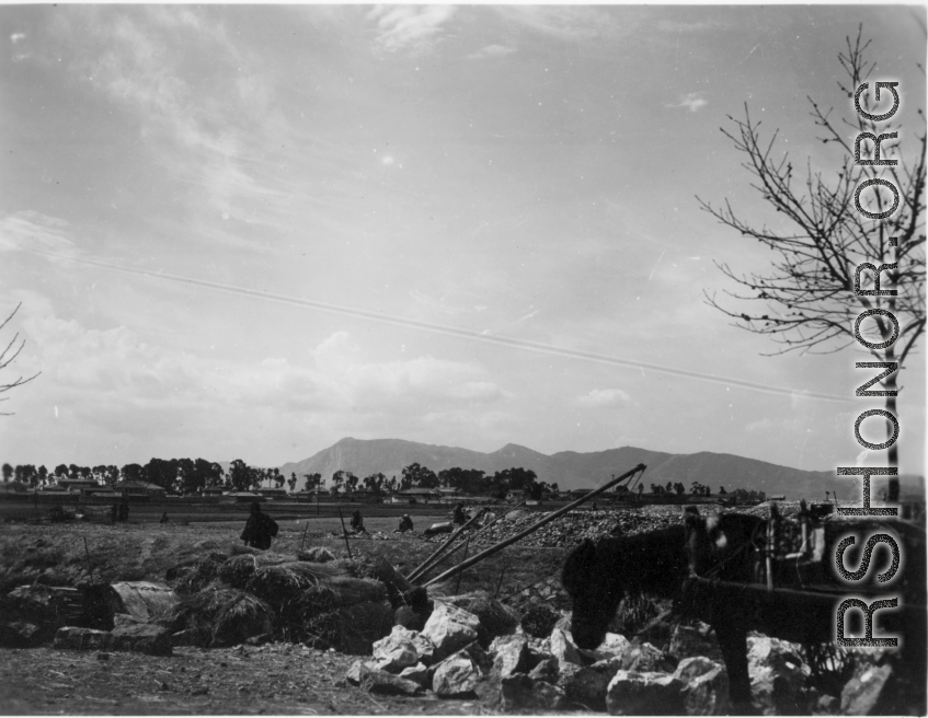 Farm country in Yunnan province, China, during WWII.  From the collection of Eugene T. Wozniak.