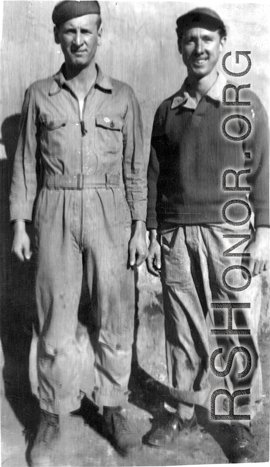 "Lester Herring And Larry Hawkins, Great Members Of The 396th Service Squadron... I Remember Larry Wanted To Be A Pilot But Could Not Qualify So He Made Himself A Great Mechanic."