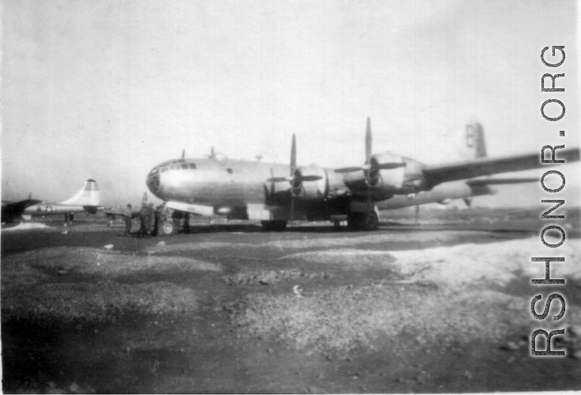 A B-29 bomber in China during WWII.