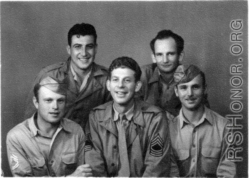 Some members of the 12th Air Service Group pose. During WWII.