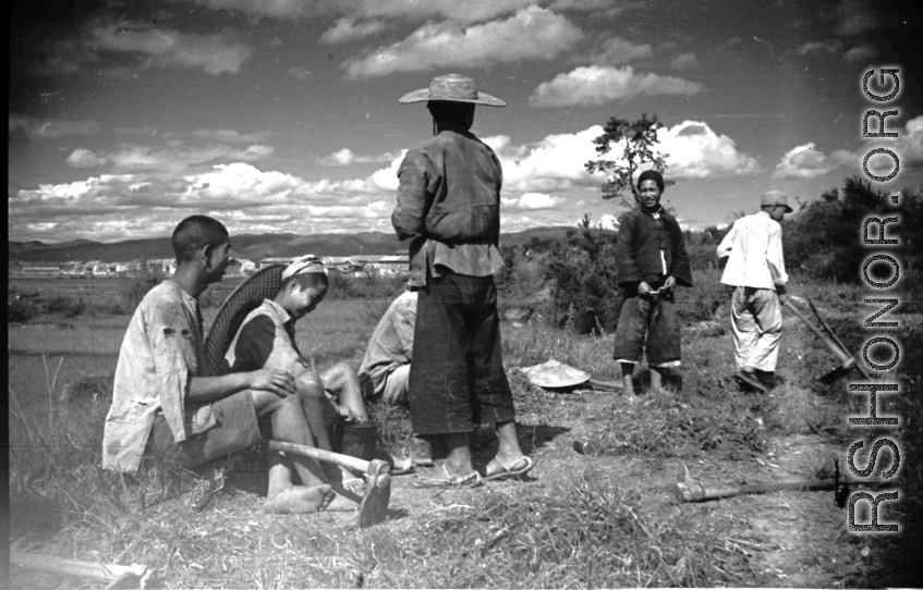 Farmers at Luliang. During WWII.
