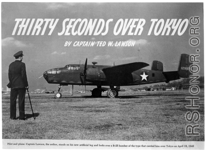 A page from a magazine about the Doolittle Raid over Tokyo on April 18, 1942, as photographed by Wozniak.