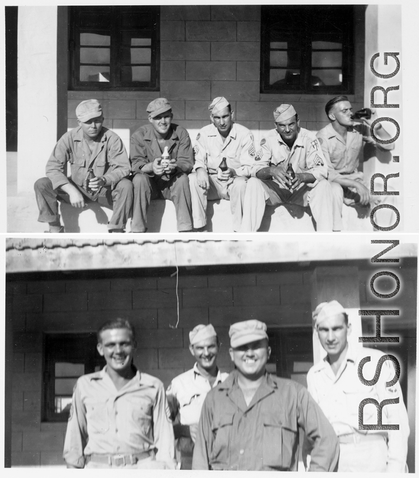 2005th Ordnance men drink beer and relax, likely in India, during WWII.