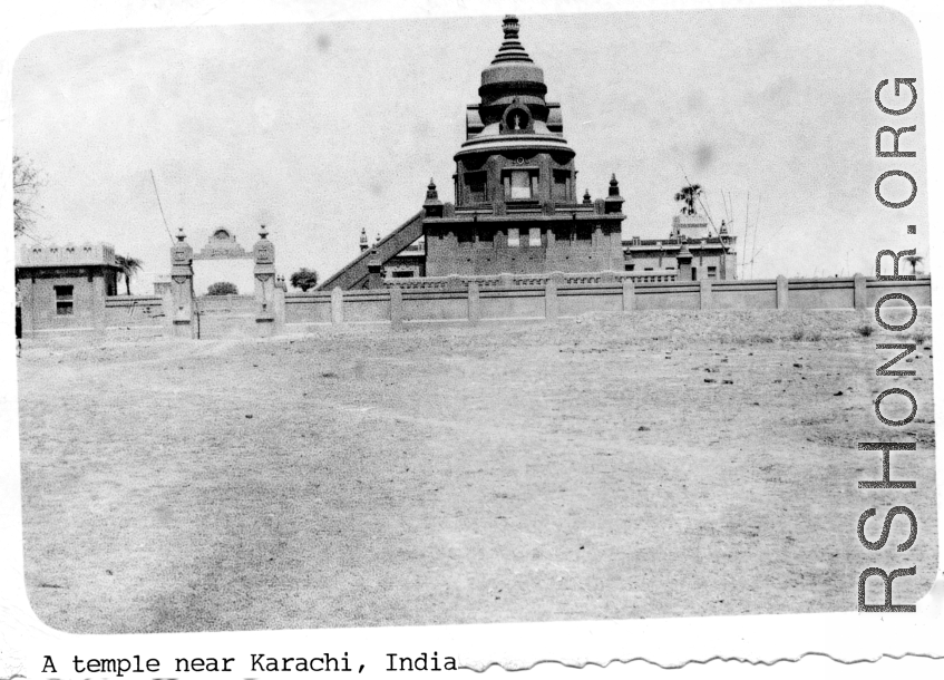 A temple near Karachi, India, during WWII.