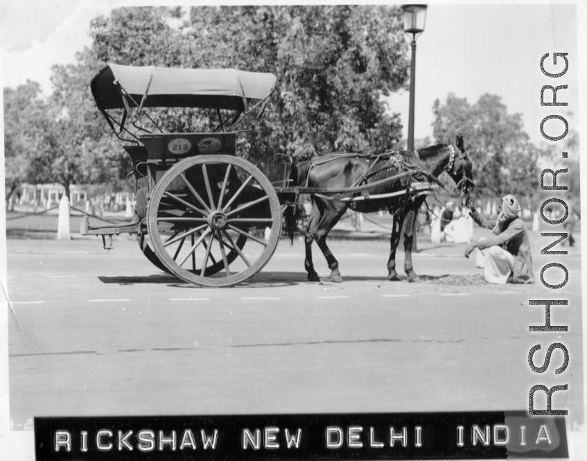 Large-wheeled ox cart in India, during WWII.
