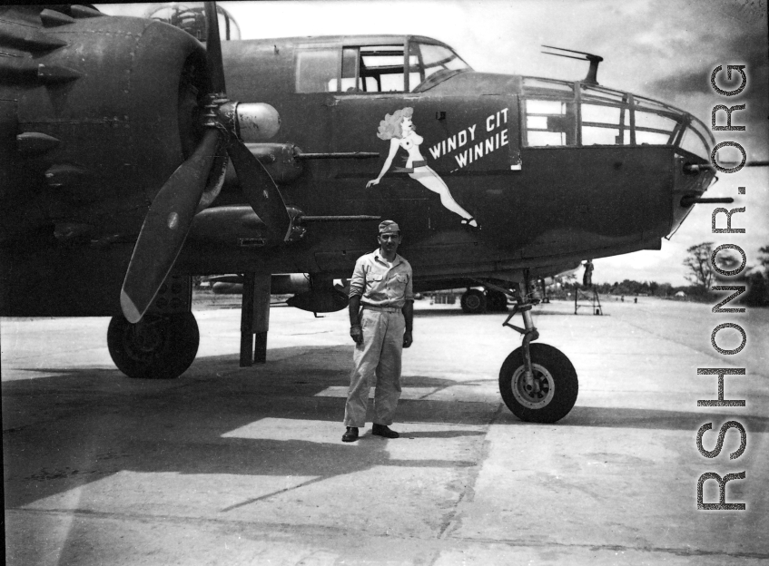 A B-25 named "Windy City Winnie" in the CBI.