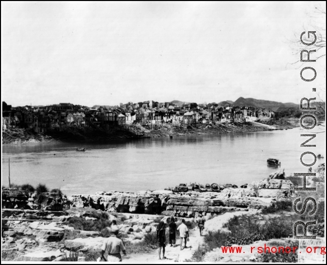 Liuzhou City, Guangxi province, China, during wartime. 