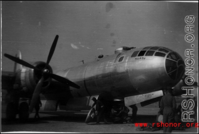 B-29 bomber "Miss-A-Sip" in China.