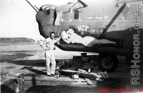 B-24 Liberator "Hot To Go" in the CBI during WWII.