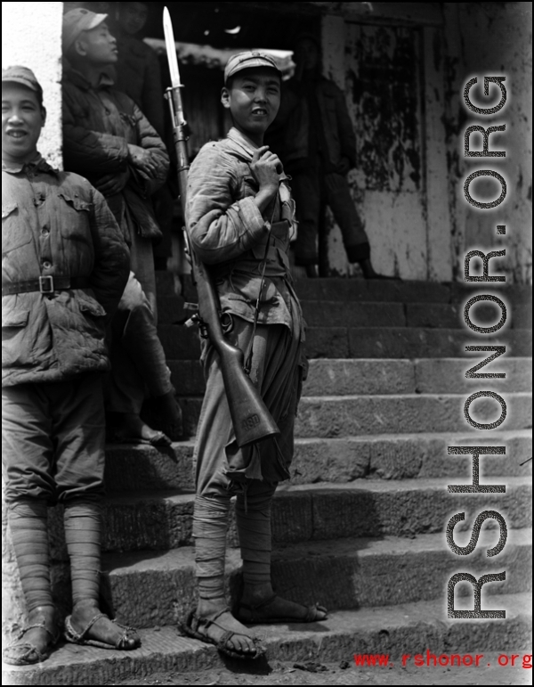 Chinese soldiers, Yunnan, China, during WWII.