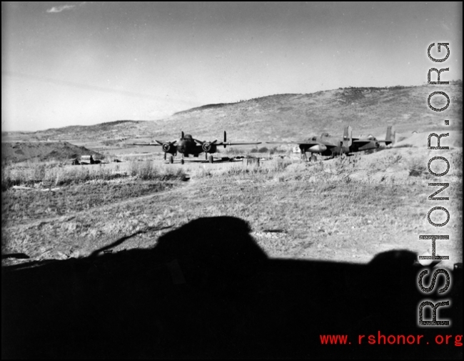 B-25s parked in China during WWII.