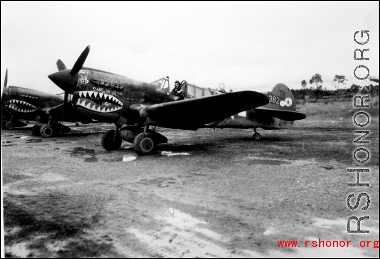 The P-40 "Ruth-a" in the CBI.  From the collection of Wozniak, combat photographer for the 491st Bomb Squadron, in the CBI.