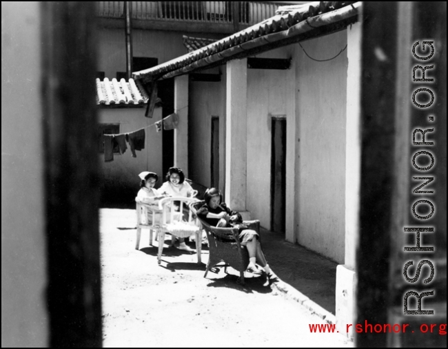 Hard-working Chinese nurses at rest at a base in the CBI.