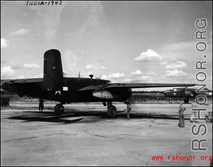 B-25s of the 491st Bomb Squadron at Chakulia AB, India in 1943.