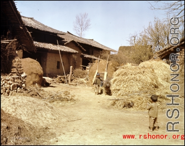 A rural village near the American base at Yangkai, Yunnan province, in the CBI.