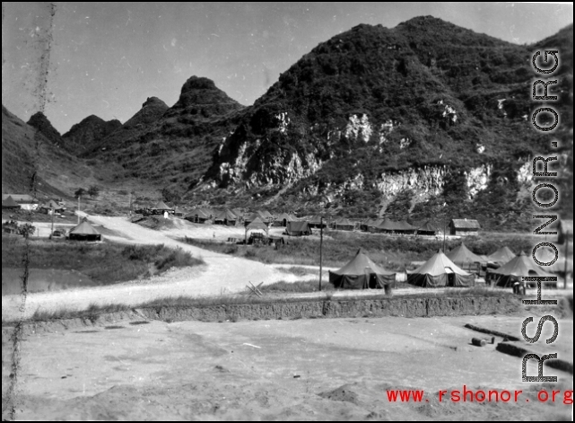 GI tents at Liuzhou during WWII.