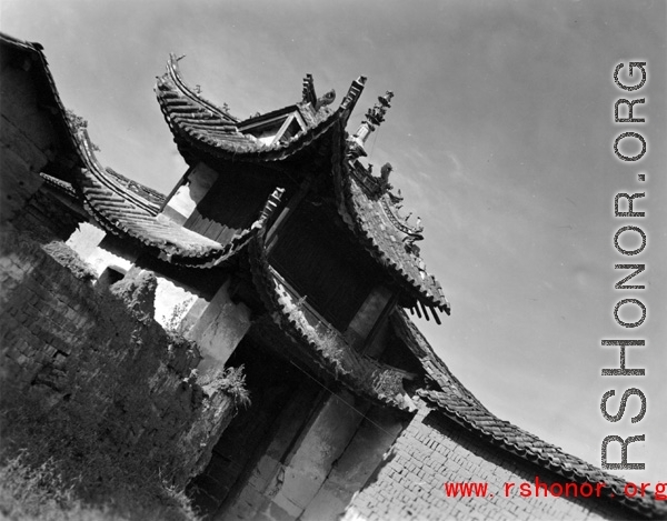Architecture in Yunnan province, China: A village gateway.