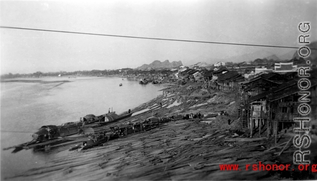 Guilin city, Guangxi province, China, before the Japanese invasion of the fall of 1944, and before being burned in the Allied retreat. 