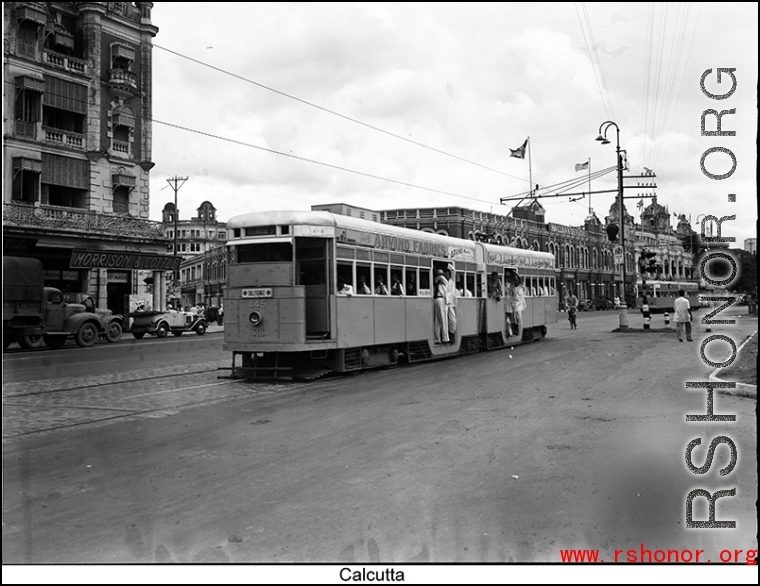 Tram in Calcutta, India, during WWII.