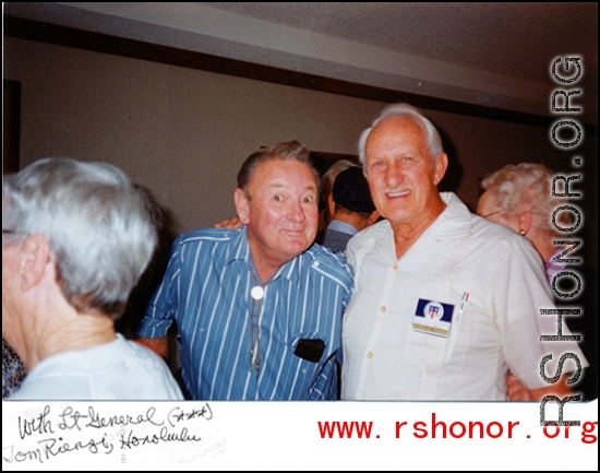 Former GI with former Lt. General Tom Rienzi in Honolulu many years after the war.
