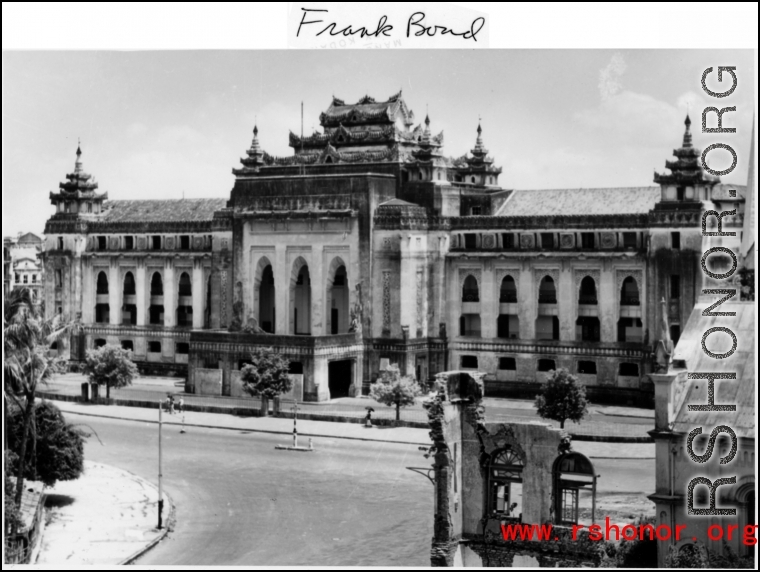 A building in India during WWII.  Photo from Frank Bond.