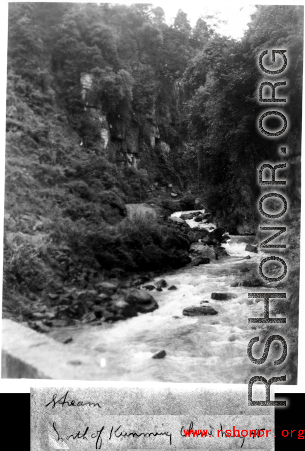 Stream north of Kunming, China, 1945.