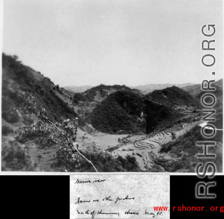 Karst formation north of Kunming, May 1945.