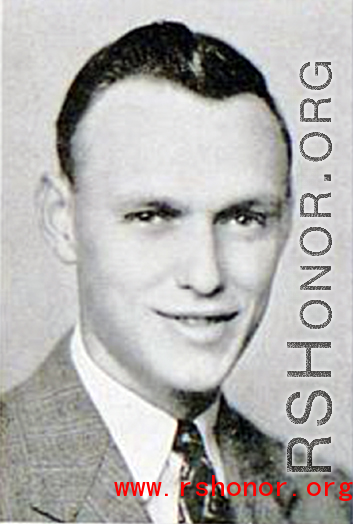 2st Lt. Stuart M. Moore, who was lost in the Yellow Sea, September 8, 1944, on a mission to Anshan, China, while on a mission aboard a B-29 bomber, #42-6234.