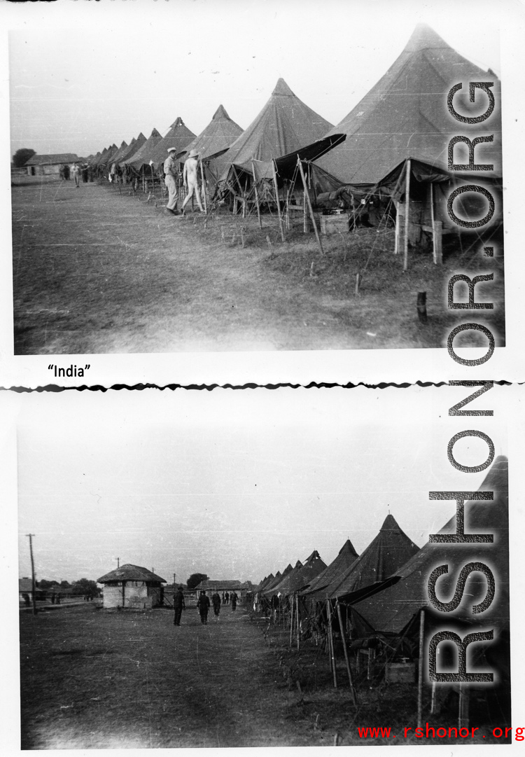 GI tent camp in India during WWII.w