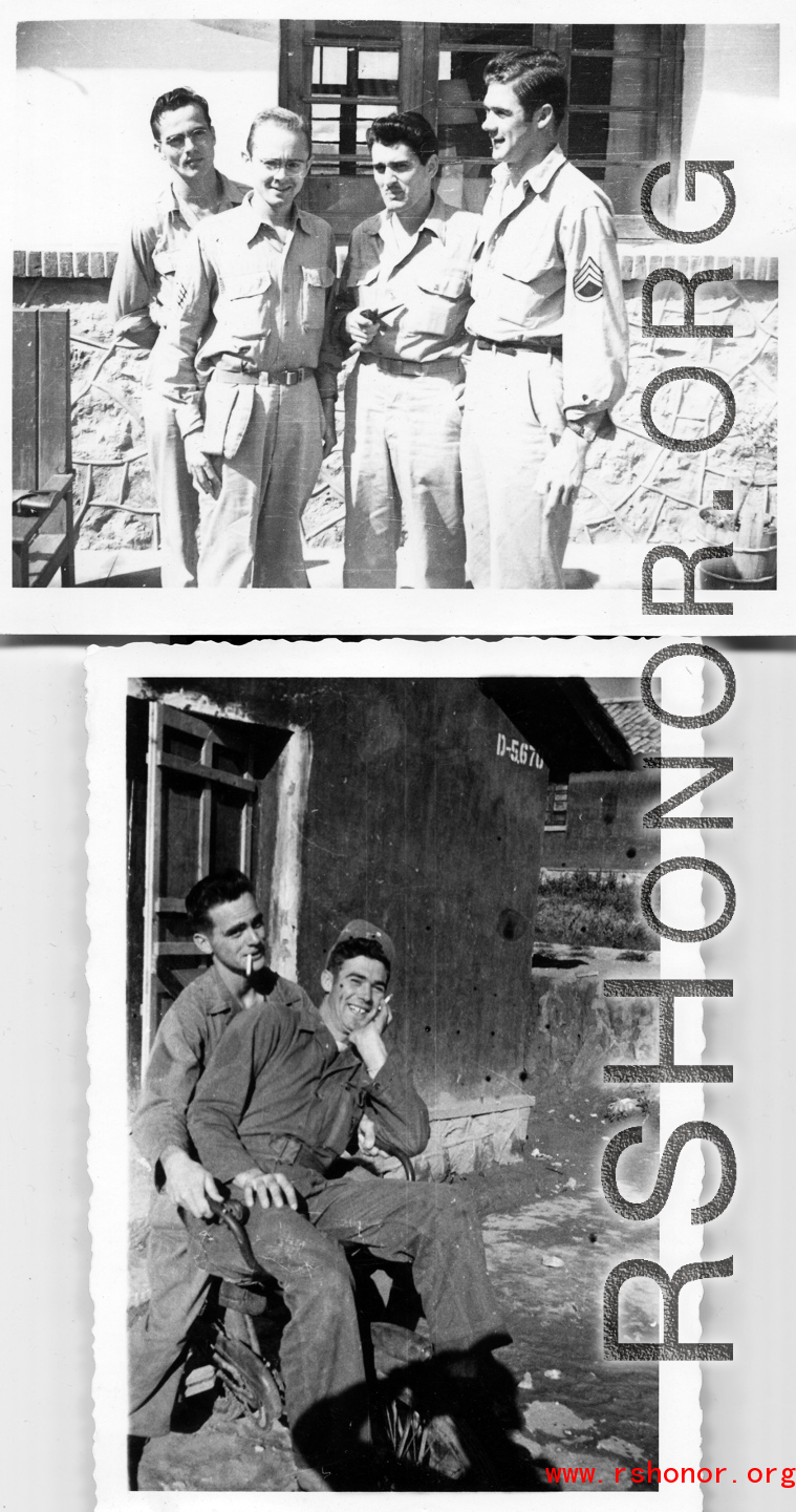 GI in barracks area, likely at Luliang, China. During WWII.