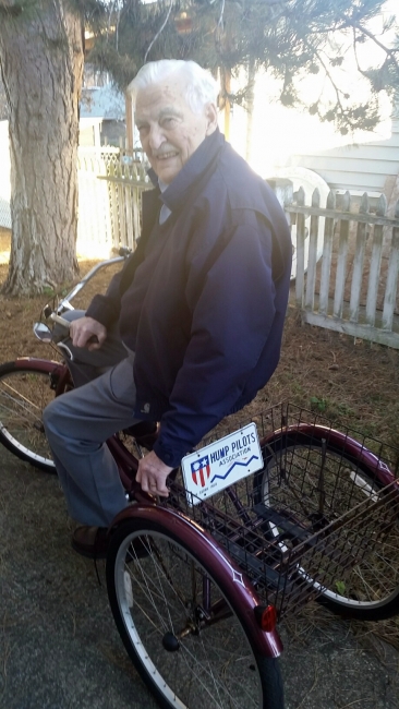 Dick Harris riding around Seattle area