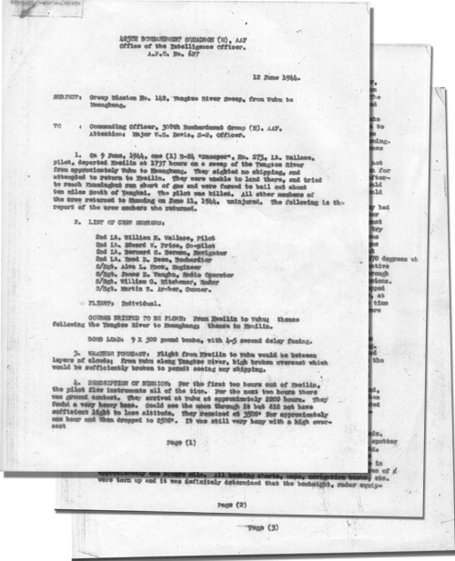 Figure 1: Declassified US military report on the crash.