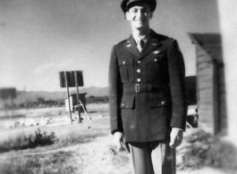 2Lt Harold Filer standing at a base in China, before he disappeared in 1943.