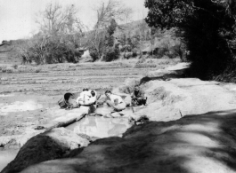 More washing girls the day of the mounds, Spring 1945, probably Yangkai. During WWII.