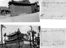 Village spirit wall, and Buddhist temple, near Kunming, May 1945.