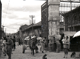 A city gate in Kunming city, Yunnan province, China, during WWII.