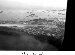 Naha Field, Okinawa.  Although Lt. Mazer was initially released from active duty on January 12, 1947. However he apparently was posted to Asia or had military trips to Asia between the end of the war and his release (or before April 1, 1948), visiting the Philippines, Okinawa, and various American-held islands on his route over the Pacific.