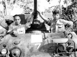 Apparent Chinese crew in American tank in Burma.  During WWII.
